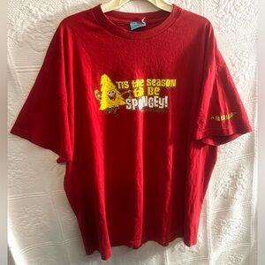 Vintage 2002 Sponge Bob Squarepants Christmas Shirt Season Spongey 2X
